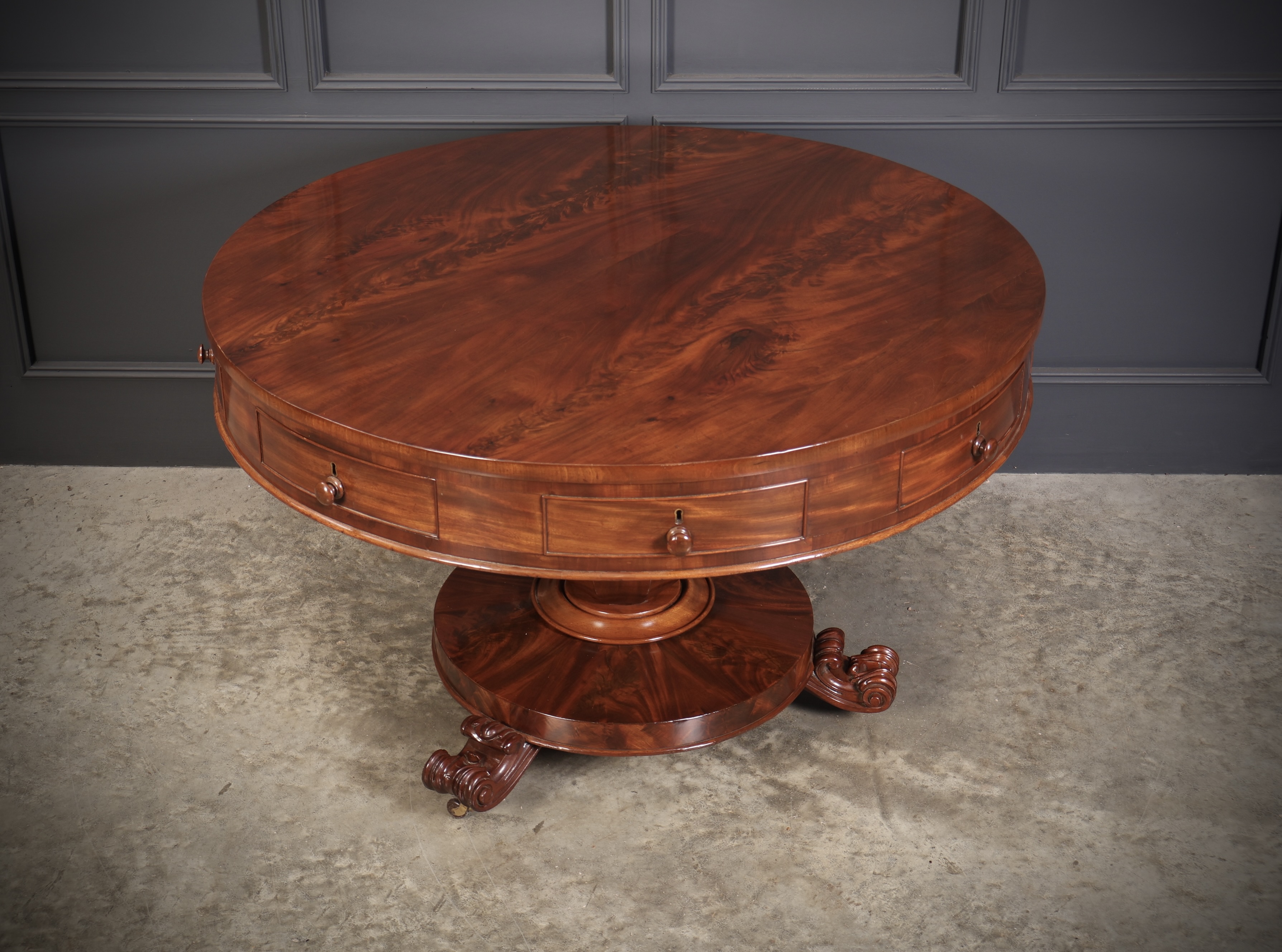 William IV Mahogany Drum Table centre table Antique Furniture 7